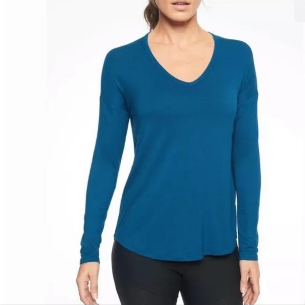 Athleta Cloudlight Relaxed Long Sleeve Top Size Medium Color Peacock